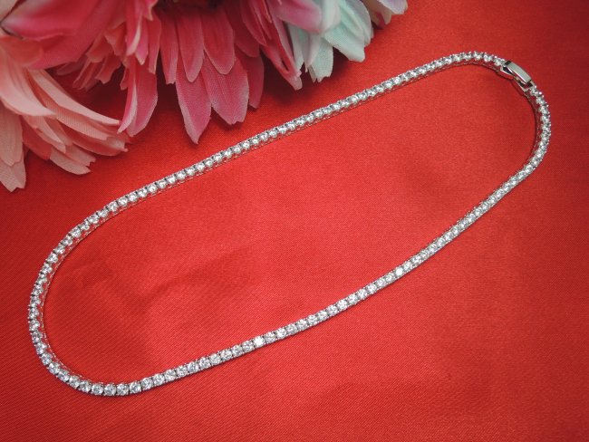 キュービックジルコニア テニスネックレス