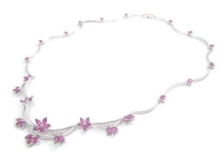 ルビー シンセテックストーン ネックレス