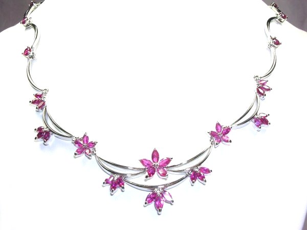 ルビー シンセテックストーン ネックレス