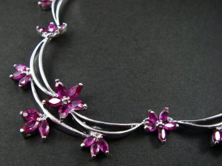 ルビー シンセテックストーン ネックレス