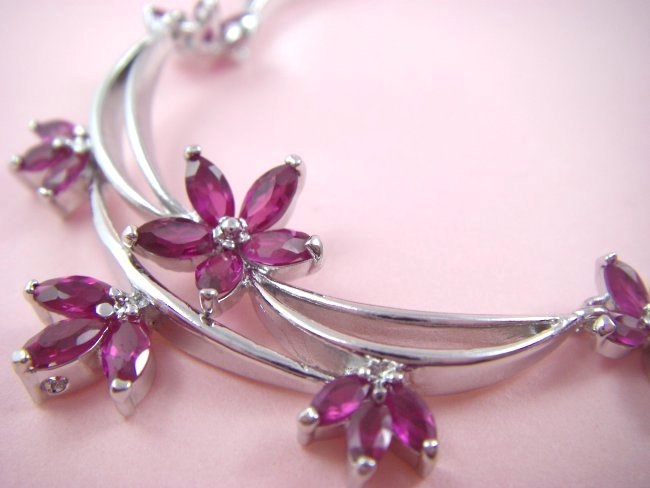 ルビー シンセテックストーン ネックレス