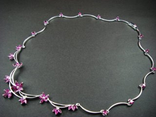 ルビー シンセテックストーン ネックレス