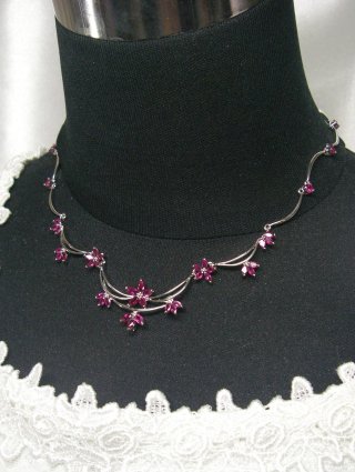 ルビー シンセテックストーン ネックレス