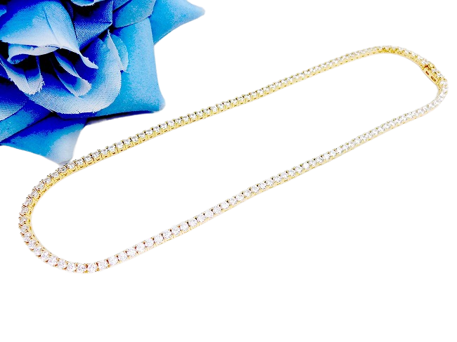 ゴールドテニスネックレス キュービックジルコニア・アクセサリー