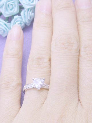 キュービックジルコニア リング ハート