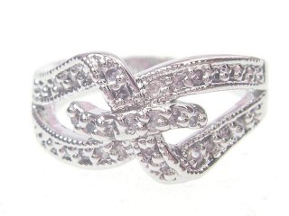 キュービックジルコニア・リング リボン・モチーフ