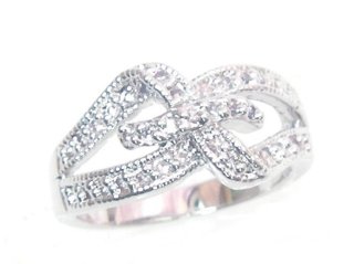 キュービックジルコニア・リング リボン・モチーフ