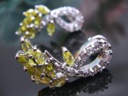 CZ キュービックジルコニアのイヤリング イエロー