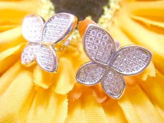 マイクロパヴェセッティング ピアス イヤリング キュービックジルコニア・アクセサリー