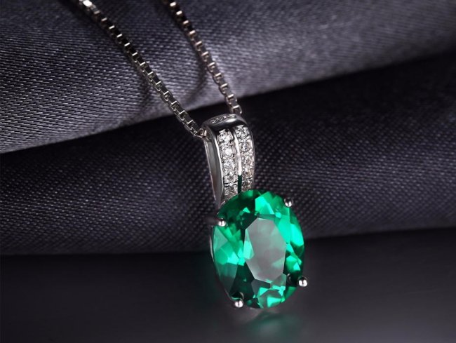 ハート エメラルド ペンダント・ネックレス キュービックジルコニア・アクセサリー