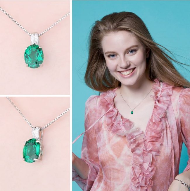 ハート エメラルド ペンダント・ネックレス キュービックジルコニア・アクセサリー