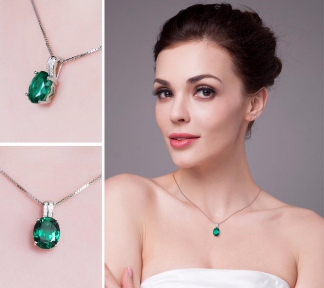 ハート エメラルド ペンダント・ネックレス キュービックジルコニア・アクセサリー