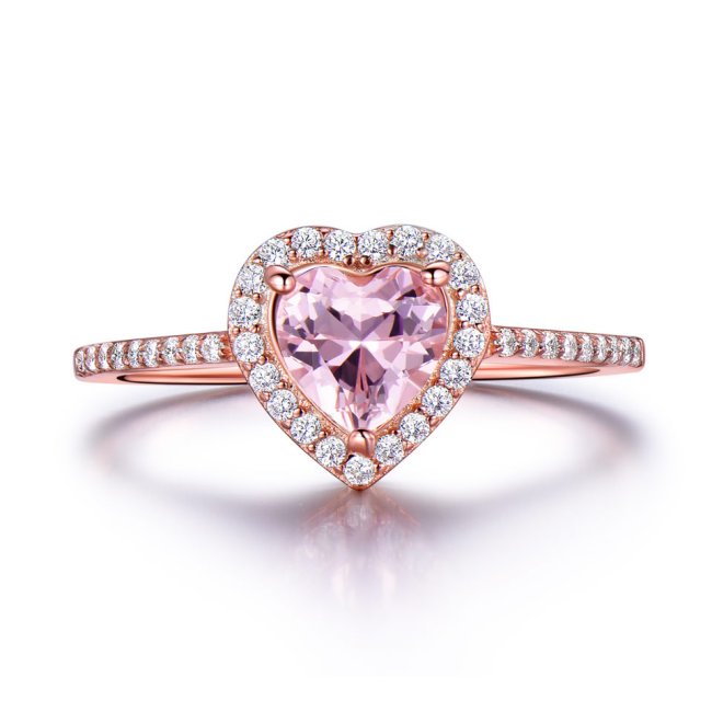 ピンク・モルガナイトとCZリング 指輪 リング