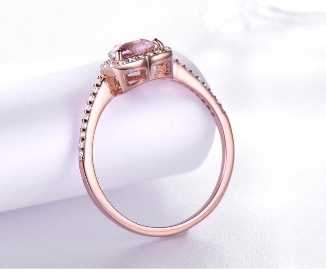 ピンク・モルガナイトとCZリング 指輪 リング