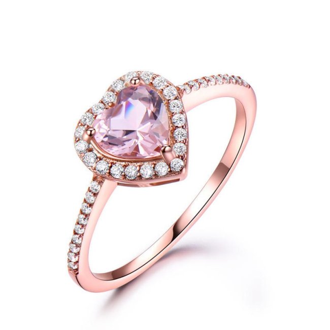 ピンク・モルガナイトとCZリング 指輪 リング